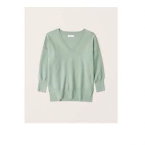 Abercrombie Women's LuxeLoft Oversized V-Neck Sweater